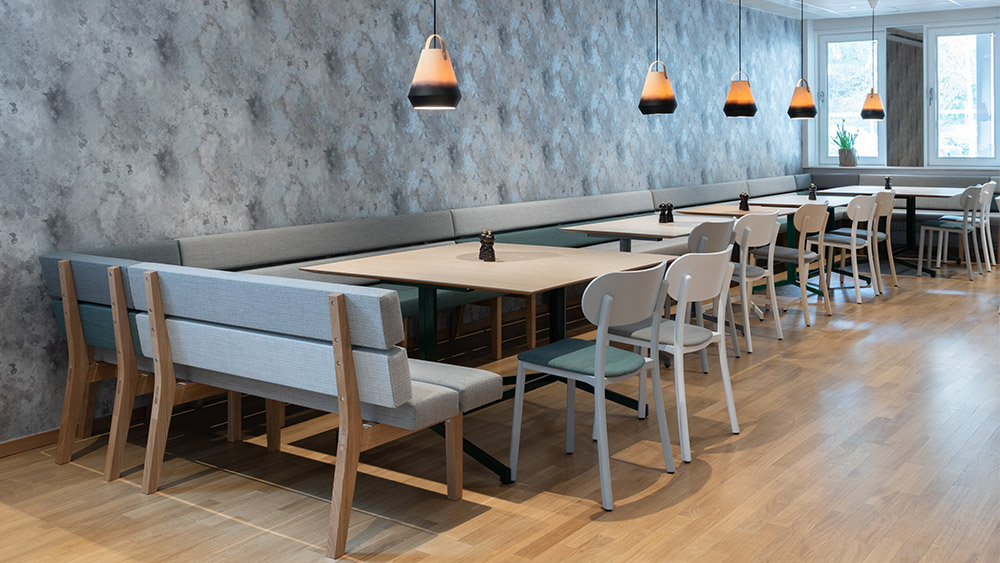 Länsförsäkringar Cafe Europa, sofa Kamon Dinner, folding table Press, Karl Andersson Söner